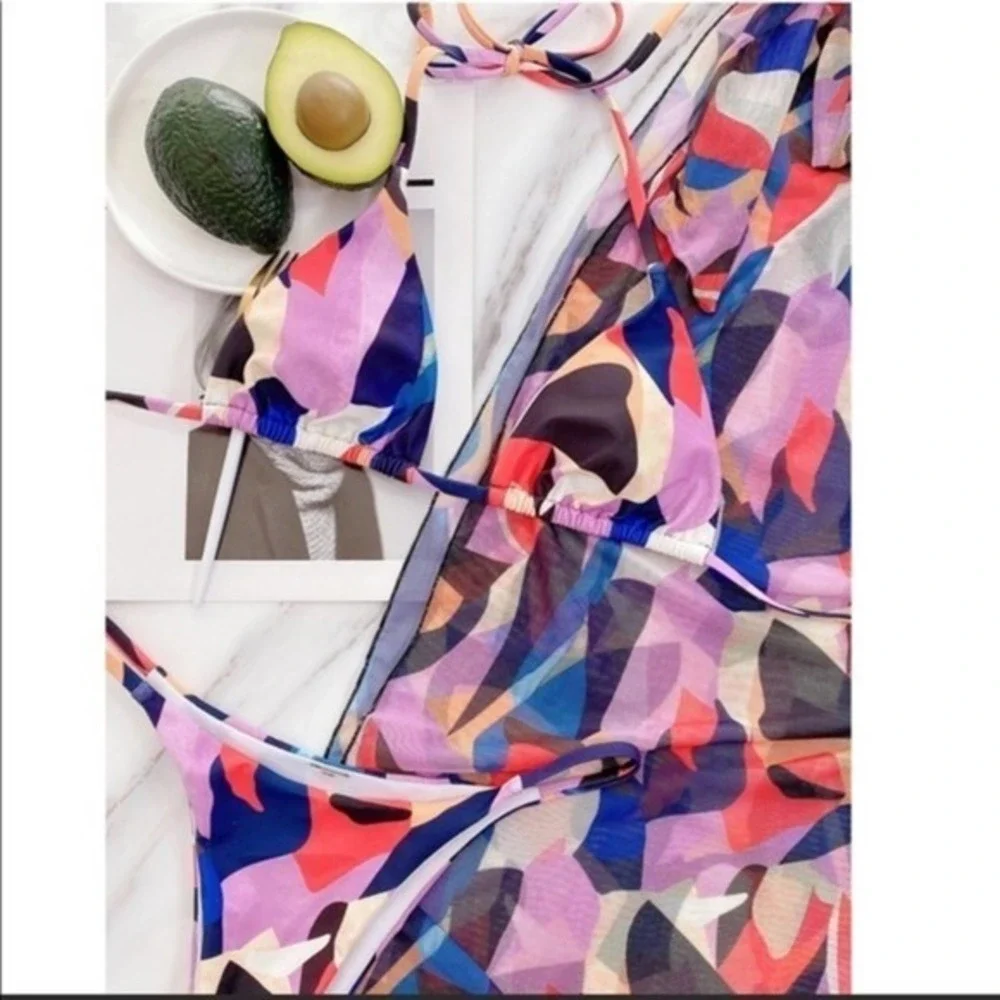3 Piece Swimwear Set: Bikini
